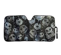 Plasticolor 003855R01 Nightmare Before Christmas Jack Skellington Face Logo Black Foil Finish Car Truck or SUV Front Windshield Sunshade