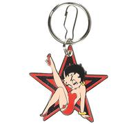 Plasticolor-004143R01 Betty Boop Star Enamel Key Chain, Red and Black