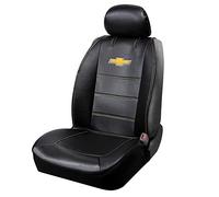 Plasticolor 008626R01 Deluxe Seat Cover Compatible with Chevrolet Embroidered Logo High Contrast Stitching Premium 3pc Sideless, Black