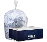 Plasticplace 12-16 Gallon Trash Bags │ 1.0 Mil │ Clear Tall Garbage Can Liners │ 24" x 31" (250 Case)