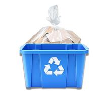 Plasticplace 18 Gallon Clear Recycling Bin Bags │ 1.2 Mil Rubbish Bin Liners │ 26"x16"x27’’ (200 Count)