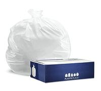 Plasticplace 31-33 Gallon Trash Bags │ 0.7 Mil │ White Garbage Can Liners │ 33” x 39” (150 Count)