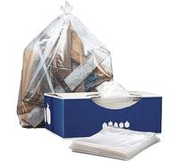 Plasticplace 56 gallon Trash Bags │ 1.5 Mil │ Clear Heavy Duty Liners, Fits Glutton Garbage Can │ 43” x 46” (50 Count) (W56LDC1)