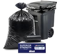 Plasticplace 95-96 Gallon Garbage Can Liners │ 1.5 Mil │ Black Heavy Duty Trash Bags │ 61” X 68” (50 Count)