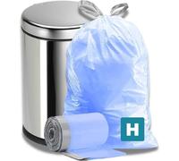 Plasticplace Custom Fit Blue Drawstring Bin Bags, Compatible with Simplehuman Code H, Tear-Resistant, Scent-Free, for Indoor Use Home Office Rubbish Bags (100 Count), 8-9 Gallon / 30-35L, 18.5" x 28"