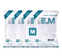 Plasticplace Rubbish Bags Compatible for Code M Packs │White Drawstring Rubbish Liners 12 Gallon / 45 Liter │ 21.5" x 30.75" (20 Count/5 Pack)