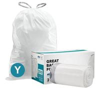 Plasticplace simplehuman Code Y Compatible White Drawstring Trash Bag Liners 30.4 Gallon/115 Liter 28.75" x 39", 100 Count