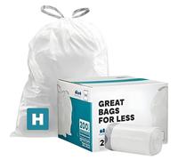 Plasticplace TRA170WHLV White Drawstring Lavender and Soft Vanilla Scented Rubbish Bin Liners, Code H Compatible (200 Count), 8-9 Gallon 30-35 Liter, 18.5" x 28"