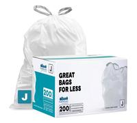 Plasticplace White Drawstring Lavender and Soft Vanilla Scented Rubbish Bin Liners │Code J Compatible (200 Count) │ 10-10.5 Gallon / 38-40 Liter │ 21" x 28"
