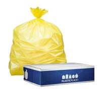 Plasticplace Yellow Trash Bags, 31-33 Gallon 100 / Case 1.5 Mil