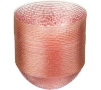 PLASTICPRO 30 Pack 12 Ounce Hammered Plastic Bowls Translucent Rose with Gold Rim Heavyweight Disposable Plastic Soup Bowls Elegant Translucent Hammered Gold Rim Platsic Party Dishes