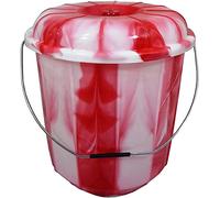 Plastics 13L Litre Large Tie Dye Design Bucket Bin with Lid Multipurpose Storage Container (Red)