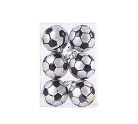 Plastics 6cm/2.36in Christmas Decorations Football Christmas Tree Balls Shatterproof Christmas Bauble 6Pcs Christmas Tree Ornaments Hanging Holiday Wedding Party Christmas Tree Ornaments