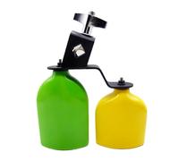 Plastics Double Mounted Bells High And Low Tones Bicolor Cowbell Clapper Latin Percussions Instrument For Drum Set Cow Bells Music Blocks