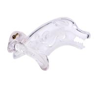 Plastics Male Penis Cage with 4 Size Cock Rings Men Abs Chastity Lock Dick Bondage Sexy Toys Man Fetish Erotic Products White Short