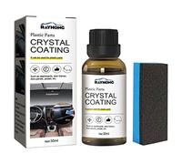 Plastics Parts Crystal Coating | Car Plastics Coating Agent 30ML High Protection Plastics Parts Refurbish Agent Set with Waxing Sponge Quick Plastics Parts Crystal Coating Long Lasting for Car Care