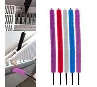 plastific 1 x Radiator Brush Cleaning Bristle Brush Long Handle Easy Reach Radiator Dust Duster Cleaner Radiator Brush With Bristles Better Cleaning Long Radiator Duster (1 x Random Color)