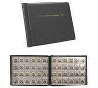 Plastific 240 Coin Album Penny Money Storage Book Case Folder Holder Collection Coin Collection Album Pockets Coin Storage Album Coin Holders for Coin Collectors (Black)