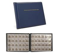 PLASTIFIC 240 Coin Album Penny Money Storage Book Case Folder Holder Collection Collecting (Blue)