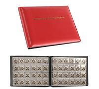 Plastific 240 Coin Collection Album - Penny Money Storage Book Case Folder Holder With Pockets for Collectors (Red)