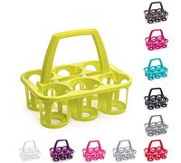 PLASTIFIC 6 x Plastic Beer Garden Glass Collector Carrier Milk Bottle Holder beer Carrier with Handle Bottle Holder for Bar, Outdoor, Picnic, Party - Green