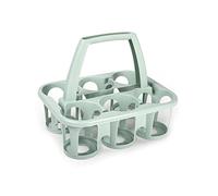 plastific 6 x Plastic Beer Garden Glass Collector Carrier Milk Bottle Holder - (Mint Green)