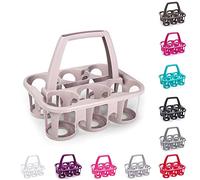 plastific 6 x Plastic Beer Garden Glass Collector Carrier Milk Bottle Holder - (Pink)