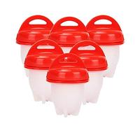 PLASTIFIC 6PC Silicone Egg Cooker, Hard and Soft Make, No Shell, Non Stick Silicone, BPA Free, Egg Boiler, Egg Cups, Egg Poachers, Egg Cooker (Clear)