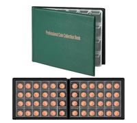 Plastific Coin Album Penny Money Storage Book Case Folder Holder Collection Coin Collection Album Pockets Coin Storage Album Coin Holders for Coin Collectors (Green)
