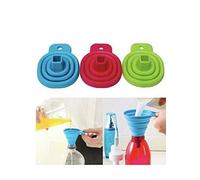 PLASTIFIC Collapsible Funnel, Folding Funnel for Narrow Necked Bottles, Kitchen Silicone Mini Fold-able Funnel for Liquid and Powder Transfer ( Assorted )
