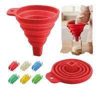 PLASTIFIC Collapsible Funnel, Folding Funnel for Narrow Necked Bottles, Kitchen Silicone Mini Foldable Funnel for Liquid and Powder Transfer (Assorted)