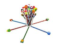 plastific Colourful Pencils with Erasers for Kids Fun and Cute Cartoon Pencils with Cute Shape Rubbers Perfect for Class Gifts from Teachers, Birthday and Festival (24Pcs)