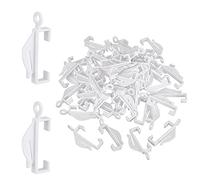 PLASTIFIC Curtain Rail Track Glider Hooks White Plastic Curtain Hooks Sliding Hook Gliders for Shower Rail and Picture Rail Glider Ring Hooks (Pack of 100)