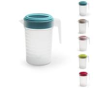 PLASTIFIC Food Grade Jug - Perfect for Stock Gravy - Microwave Safe - Kitchen Homebrew Liquids - Microwave Safe Pitcher (with Turquoise Lid, 2L)