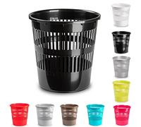 plastific Foot Pedal Bin Dustbin Rubbish Paper Waste Kitchen Office Plastic Bins (Black Open-Top Round Paper Bin, 10L)