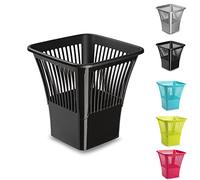 plastific Foot Pedal Bin Dustbin Rubbish Paper Waste Kitchen Office Plastic Bins (Black Open-Top Square Paper Bin, 10L)