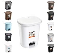 plastific Foot Pedal Bin Dustbin Rubbish Paper Waste Kitchen Office Plastic Bins Plastic Bathroom Bin (White, 18L)
