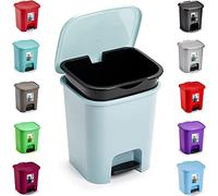 plastific Foot Pedal Bin Dustbin Rubbish Paper Waste Kitchen Office Plastic Bins (Sky Blue with Removable Inner Bucket, 7.5L)