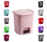 plastific Foot Pedal Bin Dustbin Rubbish Paper Waste Kitchen Office Plastic Bins Slim Pedal Bin Pedal Bins for Kitchen (Pink, 7.5L)