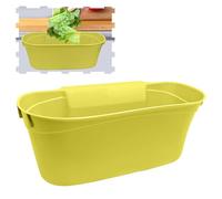 plastific Kitchen Over Cabinet Drawer Door Waste Bin Basket Hanging Container Bin for Food Scraps Attach a Trash Waste Bin Box (Green, 31 X 17.5 X 13 Cm)
