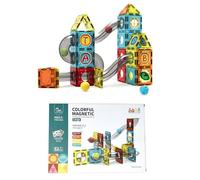 plastific Magnetic Building Blocks Set, Kids Magnetics Construction Block Tiles Games for 3+ Years Boys and Girls Creativity Educational Children's Toys Gift (Set of 52pcs)