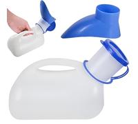 PLASTIFIC Male Urinals Pot for Toilet Urinal Pot for Men, Portable Plastic Pee Bottle, Leakproof Urinals for Car, Travel Camping Outdoor (1L- Unisex Urinal Bottle)