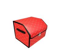 plastific Multi-Compartment Car Boot Organizer, Non-Slip Tidy Boot Bag - Essential Car Accessories, Heavy Duty Collapsible Foldable Shopping Tidy Storage Travel Box (Red - 38 * 31 * 29cm)