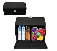 plastific Multi-Compartment Car Boot Organizer, Non-Slip Tidy Boot Bag - Essential Car Accessories, Heavy Duty Collapsible Foldable Shopping Tidy Storage Travel Box (Black - 38 * 31 * 29cm)