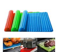 Plastific Non Stick Silicone Pyramid Pan Fat Reducing Cooking Mat Oven Baking Tray Sheet for Grilling BBQ Cooking Mat Oven Baking Tray Mould Sheet Temp-Resistant Silicone Mat (Random Color)