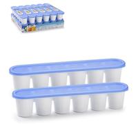 PLASTIFIC Pack of 2 Ice Cube Tray 6 Round Slots BPA Free, Flexible Ice Cube Moulds Plasitc Mould Jelly Shots/Chocolate (Jumbo Round Ice Cube Tray with Lid)