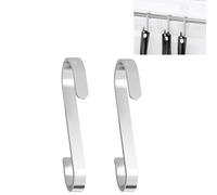 plastific Pack of 2 S Shaped Hanging Hook Stainless Steel Hanger for Office Kitchen, Bathroom, Bedroom, Market Stall, Camp, Hang Butcher Meat, Pot, Pan, Rail (12 - cm)