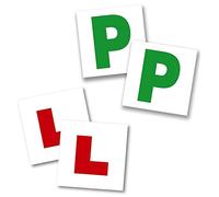 plastific Pack of 4 Magnetic P & L Plates Sticker For Car Window Great UK Plate Travel Europe No Melting No Blow Off No Scratch Magnetic Plate Badge (2 x Parking Plates) + (2 x L Plates)