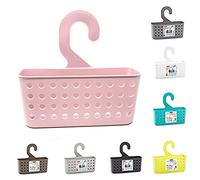 Plastific Plastic Hanging Bathroom Caddy Basket Organizer - Wall Mounted Toiletry Shower Organizer (Pink, 26 x 8 x 24 cm)