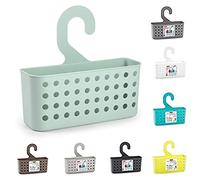 plastific Plastic Hanging Shower Basket Bathroom Caddy Basket Organizer (Mint Green, 26 x 8 x 24 cm)